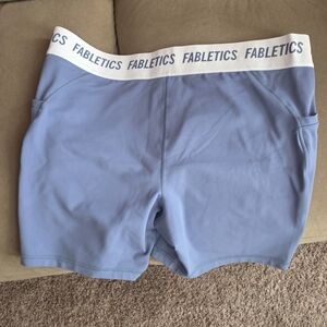 Fabletics Light Blue Performance Shorts & Fabletics Light Blue Performance Pants